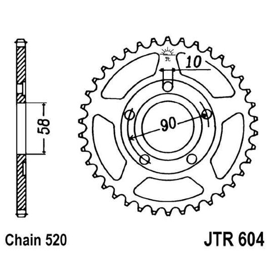 Reťazová rozeta JT JTR 604-35 35T, 520